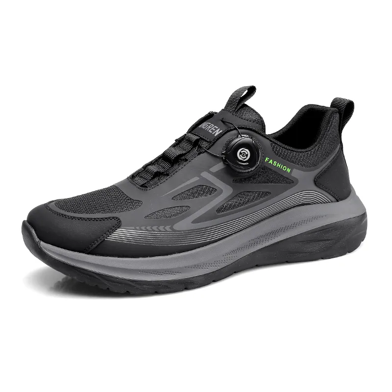 Strongman Running Shoes Men Low Top Black-1