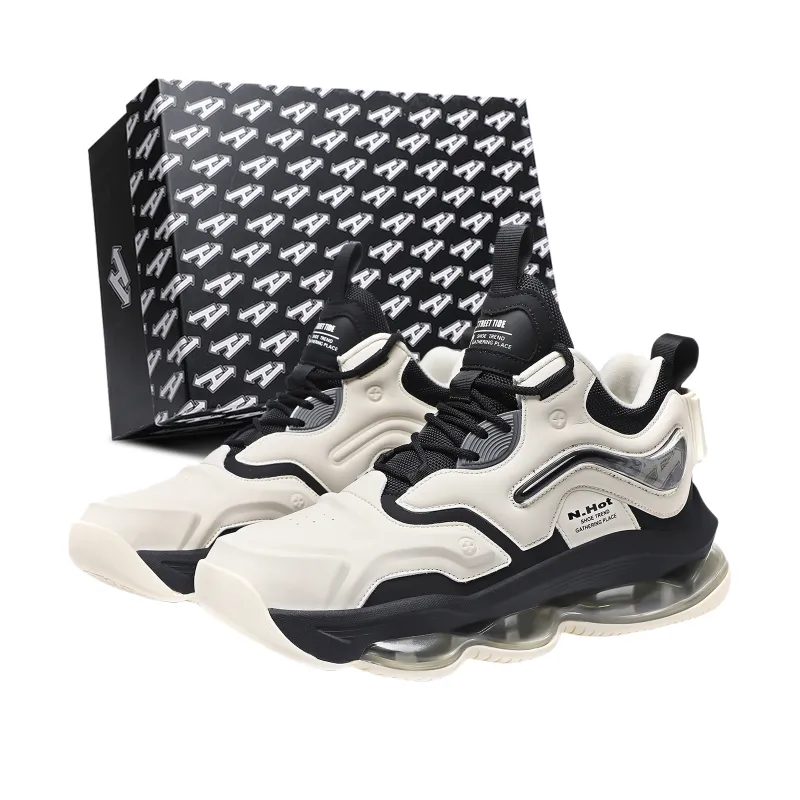 N·HOT Slip-Resistant Height Increasing Mid-Top Air Cushion Casual Running Shoes Men's-1
