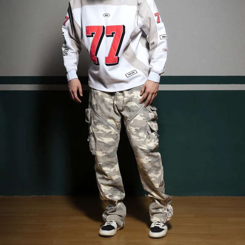 WILDX Cargo Pants Unisex Snowflake Camouflage-2