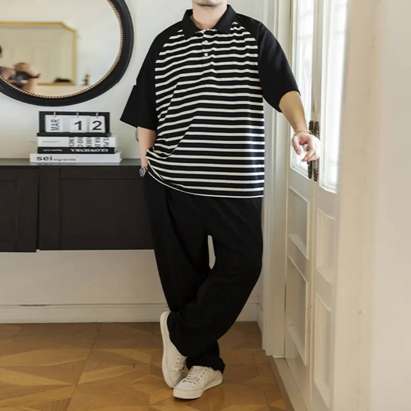 WAYNEXZAVIER Polo Shirts Men Stripes-6