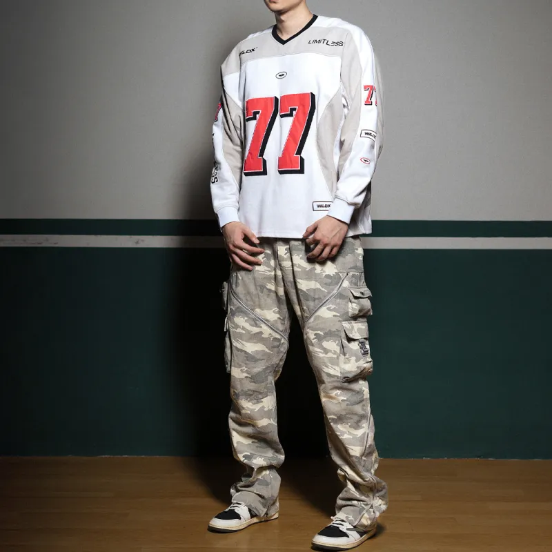 WILDX Cargo Pants Unisex Snowflake Camouflage-3