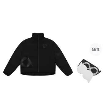 BIPOLAR Winter Down Jacket Unisex Black Dark Gray