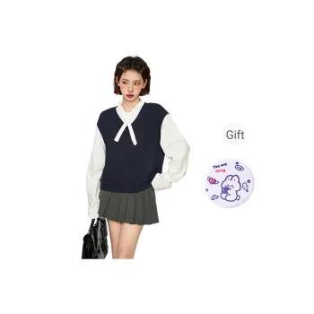 EVPGB Shirts Women's White Mock Two Piece Includes Rabbit Mirror