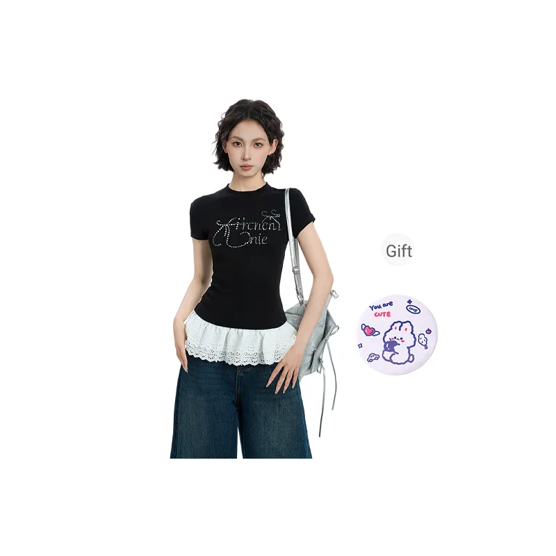 EVPGB Set in Sleeve T Shirt Women's Black-0