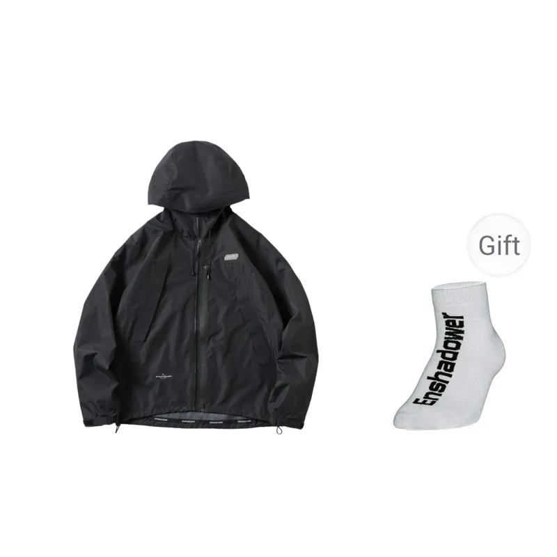 ENSHADOWER Windbreaker Coats Top Men's Black-0