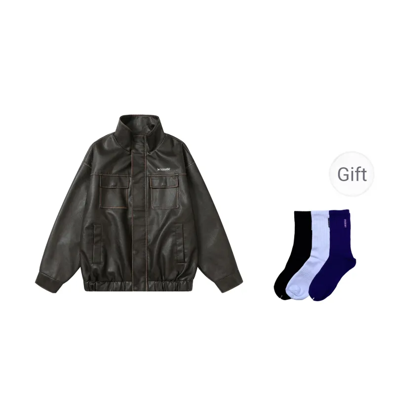 ICH MODE Leather Jackets Unisex-0