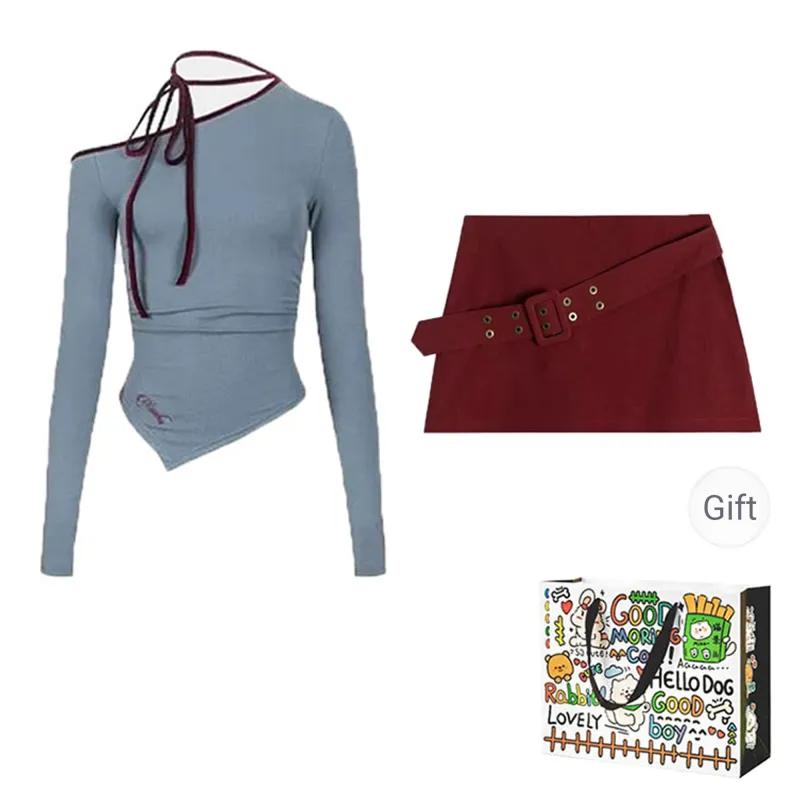 Dippanis Two Piece Skirt Sets Women's-0