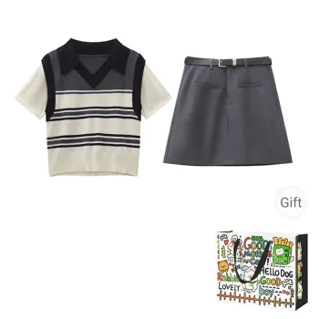 Dippanis Two Piece Skirt Sets Women's