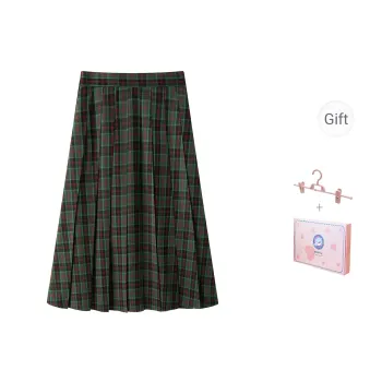 Tokyo Season Casual Long Skirt Women's Christmas Green Plaid