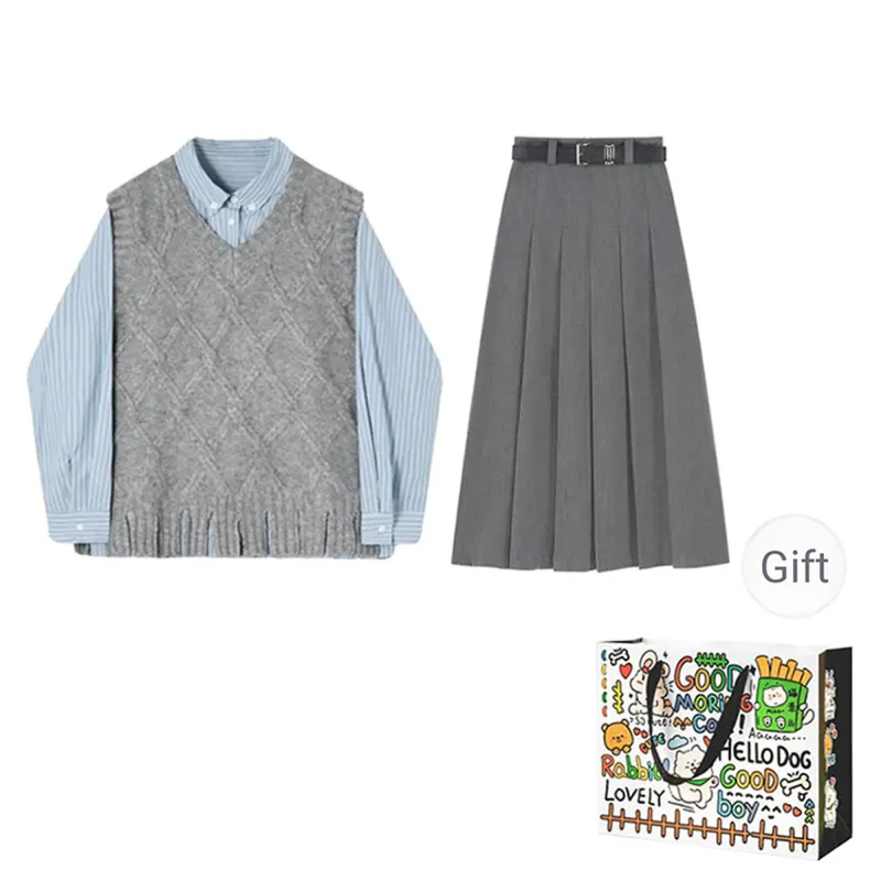 Dippanis Two Piece Skirt Sets Women's-0