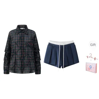 Tokyo Season Casual Suit Women's Two Piece Set Sweet Berry Holiday Vintage Green+Navy Blue