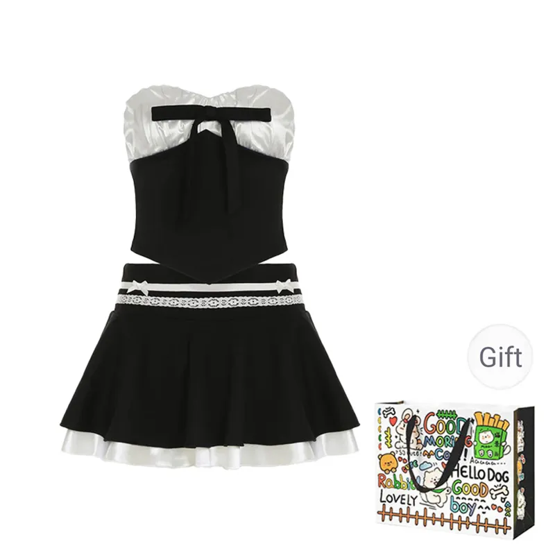 Dippanis Two Piece Skirt Sets Women's-0