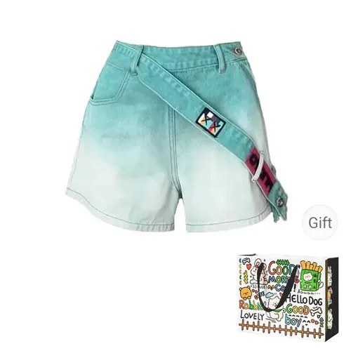 Dippanis Denim Shorts Women's Gradient Green