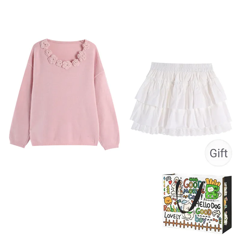 Dippanis Two Piece Skirt Sets Women's-0