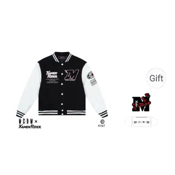 MEDM x JIAMIANQISHI,LIANMINGKUAN MEDMx Kamen Rider Collaboration Collection FW24 Baseball Jacket Unisex Black
