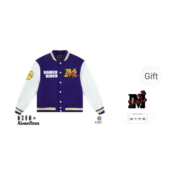 MEDM x JIAMIANQISHI,LIANMINGKUAN MEDMx Kamen Rider Collaboration Collection FW24 Baseball Jacket Unisex Purple