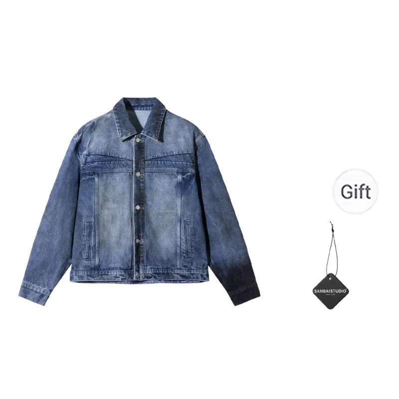 SANBAI STUDIO Denim Jacket Unisex Washed Blue-0