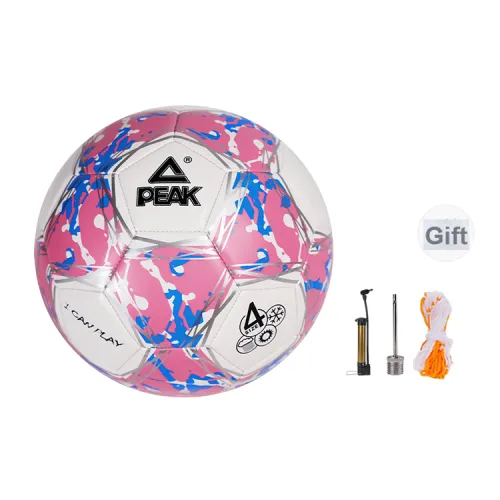 PEAK Size 5 Soccer PVC Machine Stitched Soccer Ball Unisex White Pink Blue Black