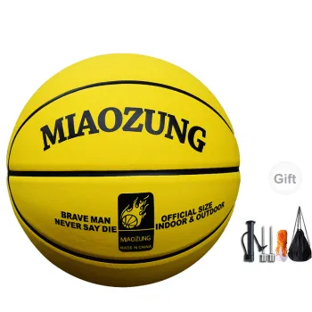 MIAOZUNG Microfiber Leather Basketball Yellow Size 7 Training Unisex