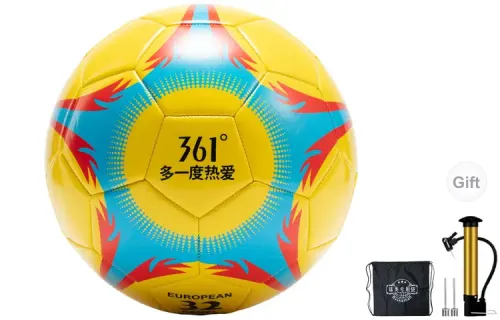 361° Size 4 5 Size Soccer PVC Machine Stitched Soccer Ball Unisex Yellow Black