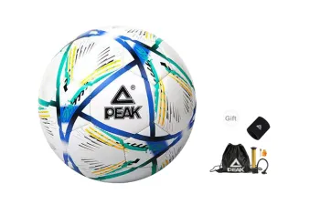 PEAK Size 5 Soccer PVC Machine Stitched Soccer Ball Unisex Blue White