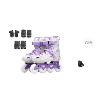 FLYING EAGLE Inline Skates Stylish Casual Streetwear Unisex Size 35 42 White Purple Shoes+Shoulder Bag+Protective Gear
