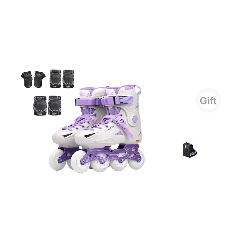 FLYING EAGLE Inline Skates Stylish Casual Streetwear Unisex Size 35 42 White Purple Shoes+Shoulder Bag+Protective Gear-0