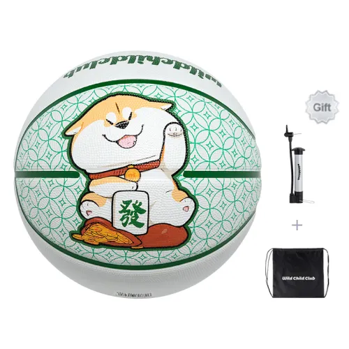 Wild Child Club x ACHAIGOUQILIANMING Rubber Basketball Green White Size 7 Training Competition Unisex