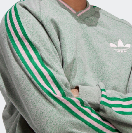 Green and white adidas sweatshirt hotsell