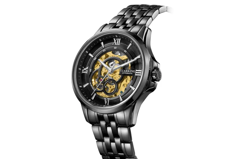 STARKING Mechanical Movement Stainless Steel Watchband Watch Men's Watches Cut-Out Dial-14
