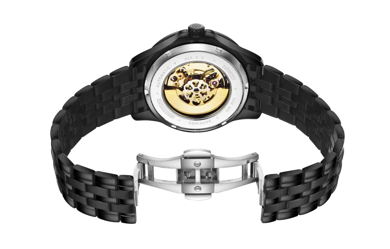 STARKING Mechanical Movement Stainless Steel Watchband Watch Men's Watches Cut-Out Dial-15