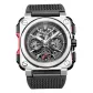 Silver Case Black Dial Black Strap