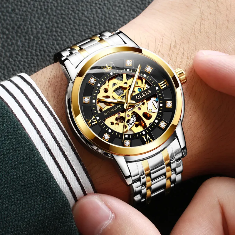 OLEVS Play The Cool Series Mechanical Movement Watch Men's Watches White Dial-5