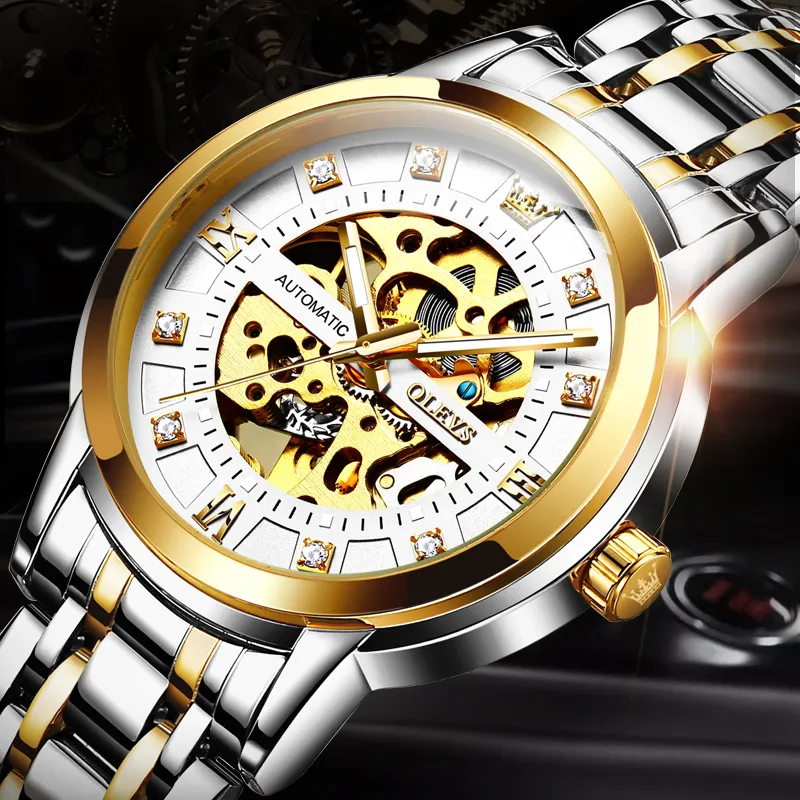 OLEVS Play The Cool Series Mechanical Movement Watch Men's Watches White Dial-1