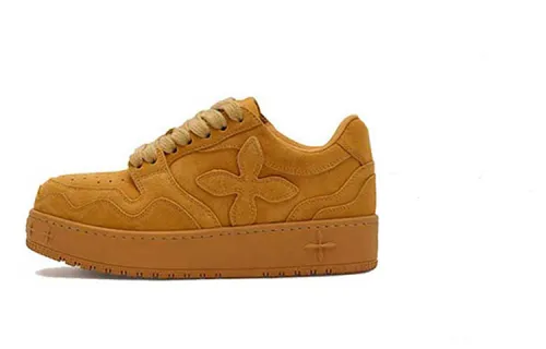 SMFK Skateboard Shoes Women's Low-Top Ginger Cookie