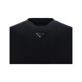 PRADA SS23 Men Solid Round Neck Pullover Long Sleeve Sweatshirt Black