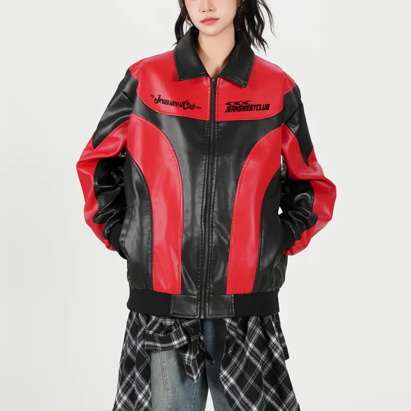 JEANSWEST CLUB Leather Jacket Unisex White Gold-8