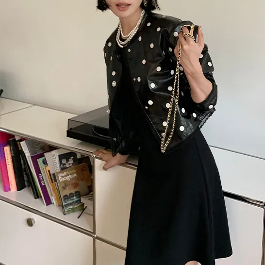 YUMOMO STAR Leather Jackets Women's Premium Black-4