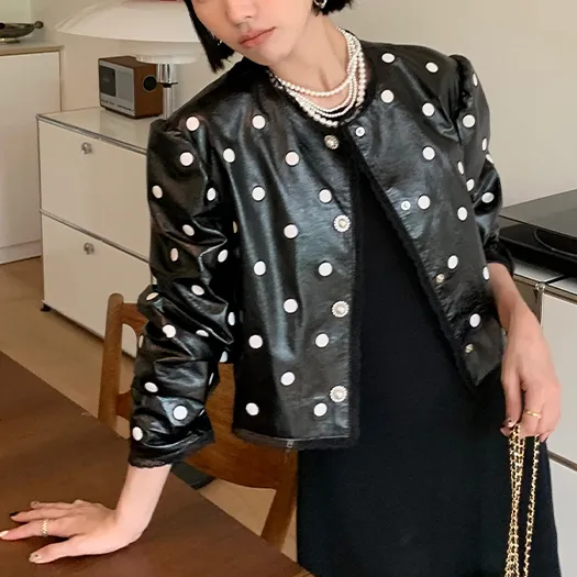 YUMOMO STAR Leather Jackets Women's Premium Black-5