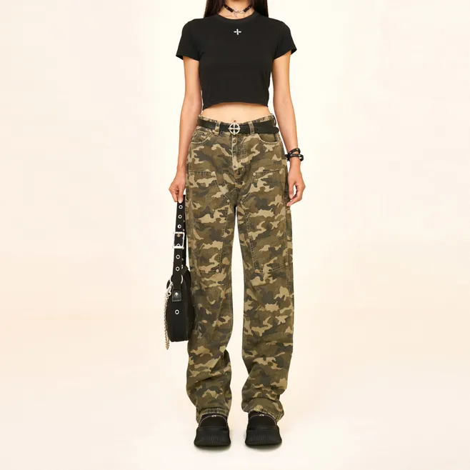 SMFK Wild World Wild World Series Cargo Pants Women's Green Camouflage-7