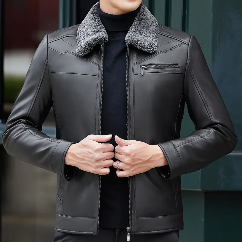 KAISER Leather Jacket Men's Black-1