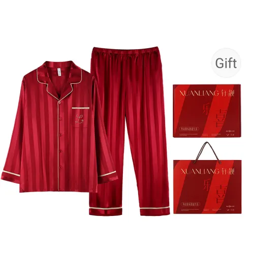 Xuan Liang Pajama Set Men's Gift Box Set Cherry Red