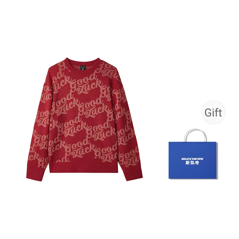 Skechers New Year Collection Sports Lifestyle Sweatshirt Unisex Red-2