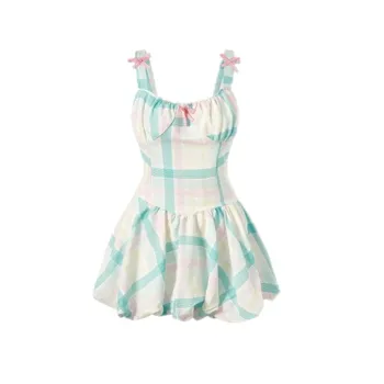 WOWI KCKS Sleeveless Dress Women's Multicolor Plaid