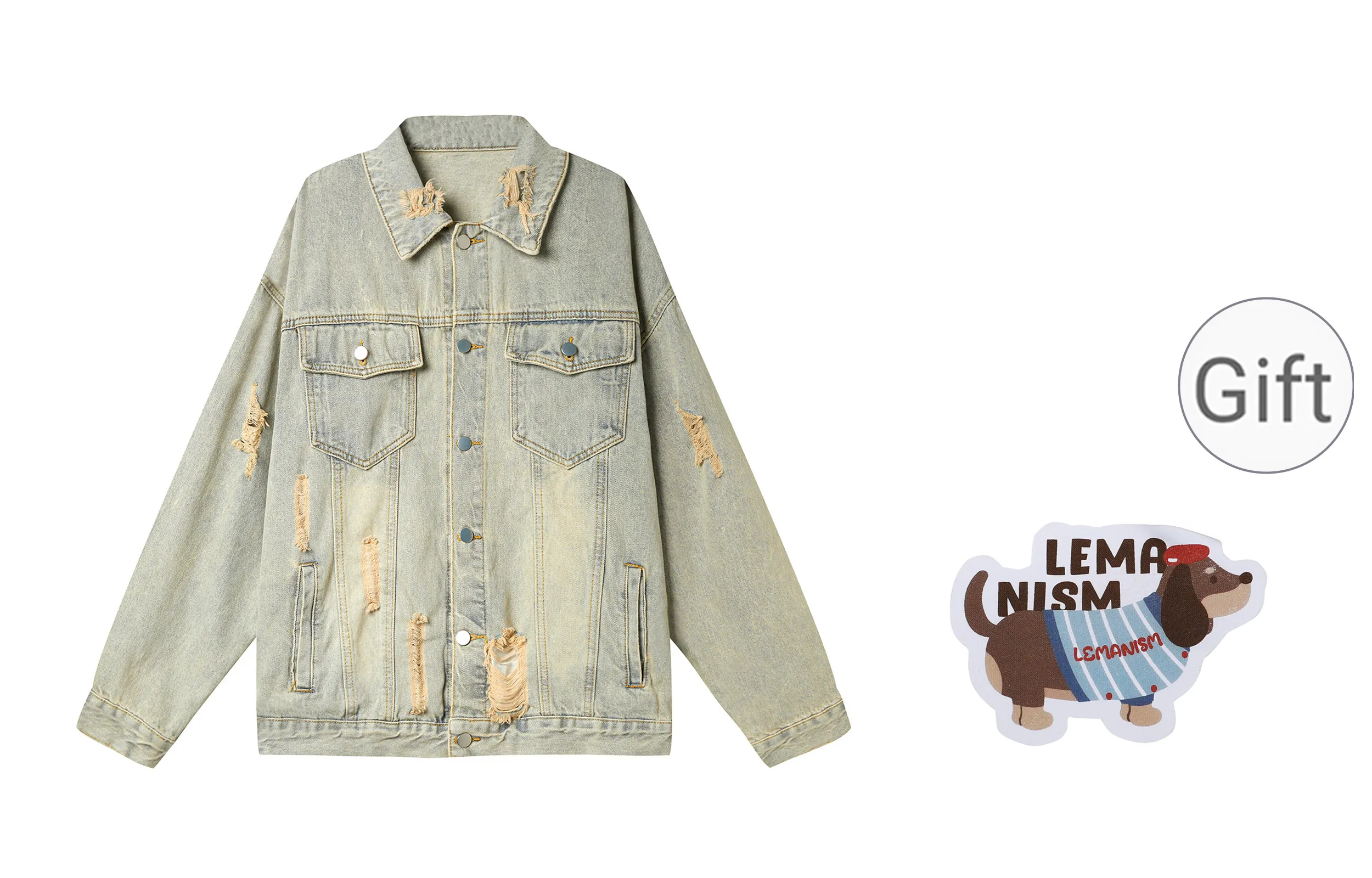 LEMANISM Denim Jacket For Men Women's