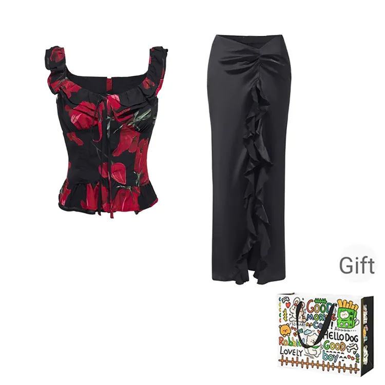 HAPG Two Piece Skirt Sets Women's-0
