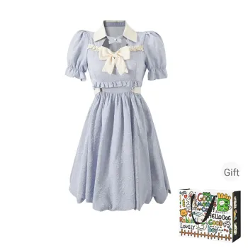HAPG Short Sleeved Dress Women's Cream Blue