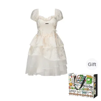 Dippanis Short Sleeved Dress Women's Apricot