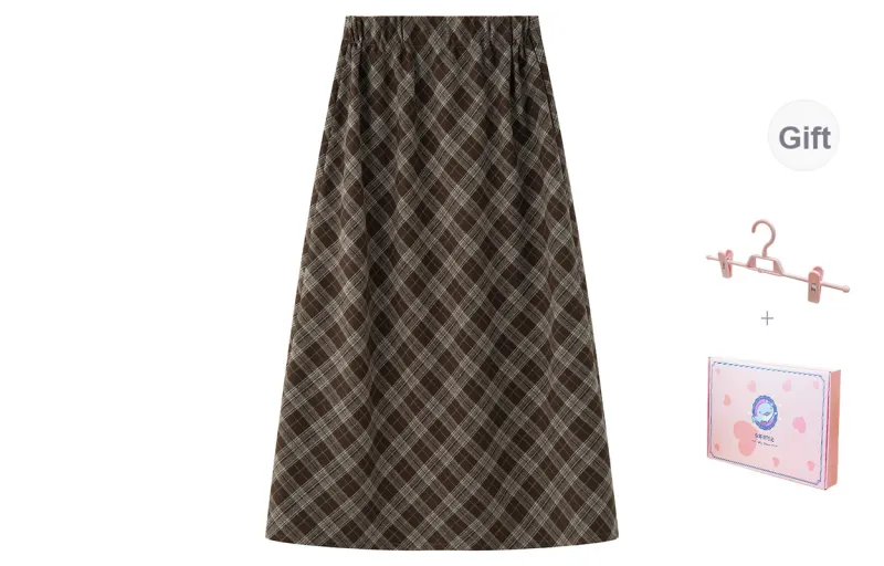Tokyo Season Casual Long Skirt Women's Brown-0