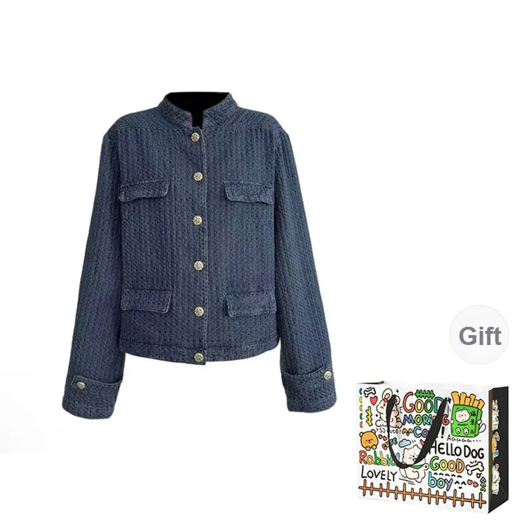 Dippanis Denim Jacket Women's Washed Blue-0